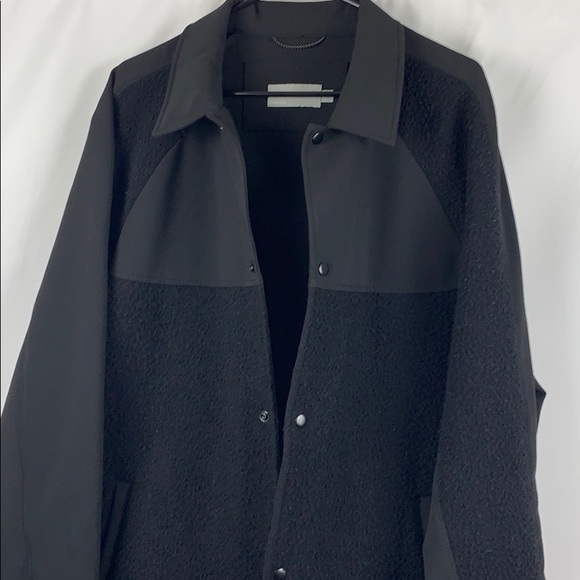 VINCE Wool Blend Jacket Black Snap Button - Picture 7 of 11